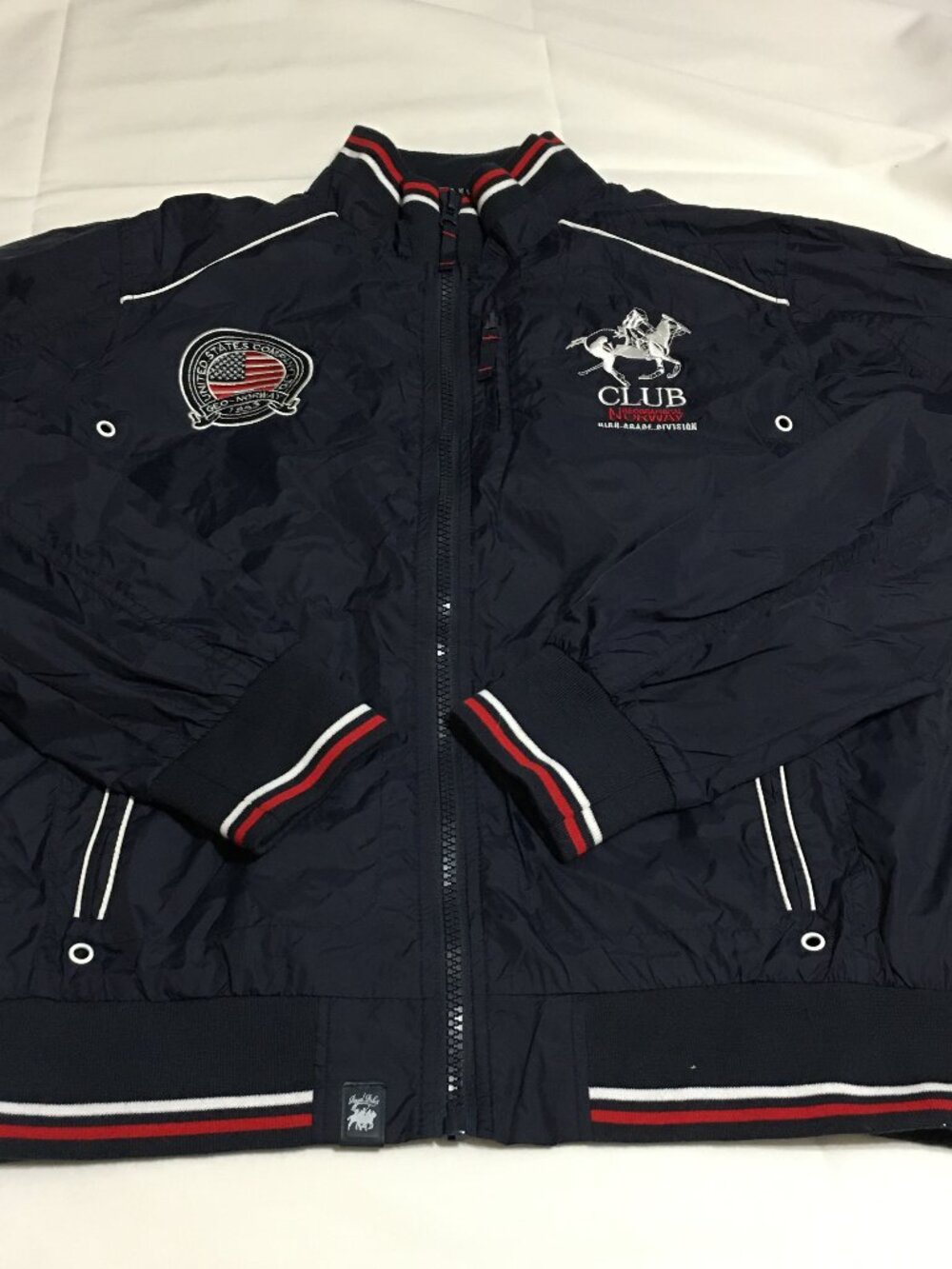 Geographic Norway Men Windbreaker Jacket XL Navy Blue Polo Club